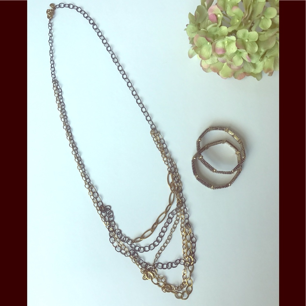 COPY - J.CREW LINK NECKLACE AND BRACELET BUNDLE